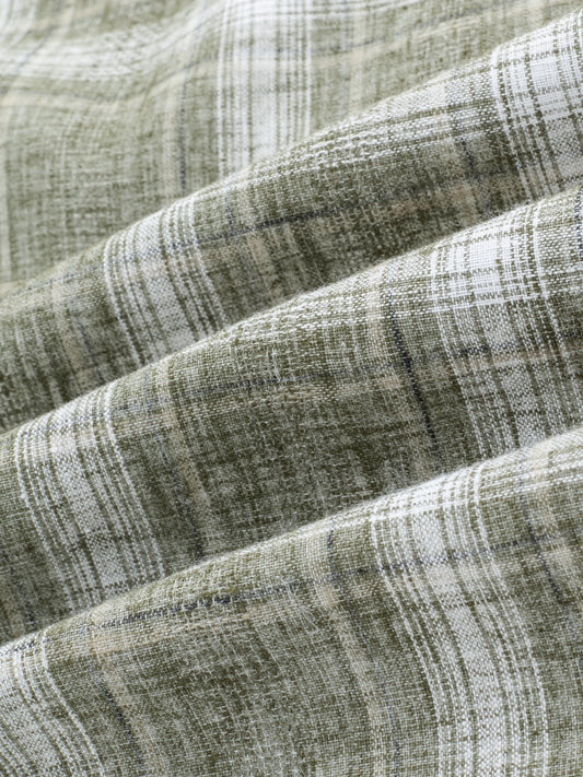 Olive Abstract Grid Checks Textured Shirt