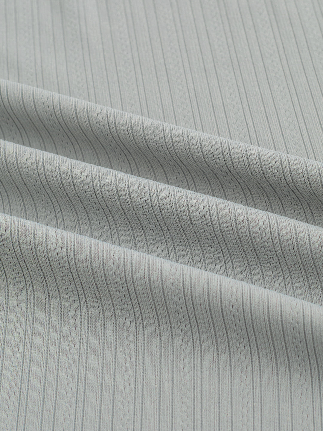 Refined Grey Hairline Striped Polo Knit T-Shirt