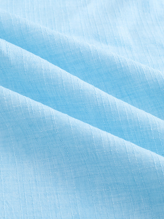 Sky Blue Slub Textured Shirt