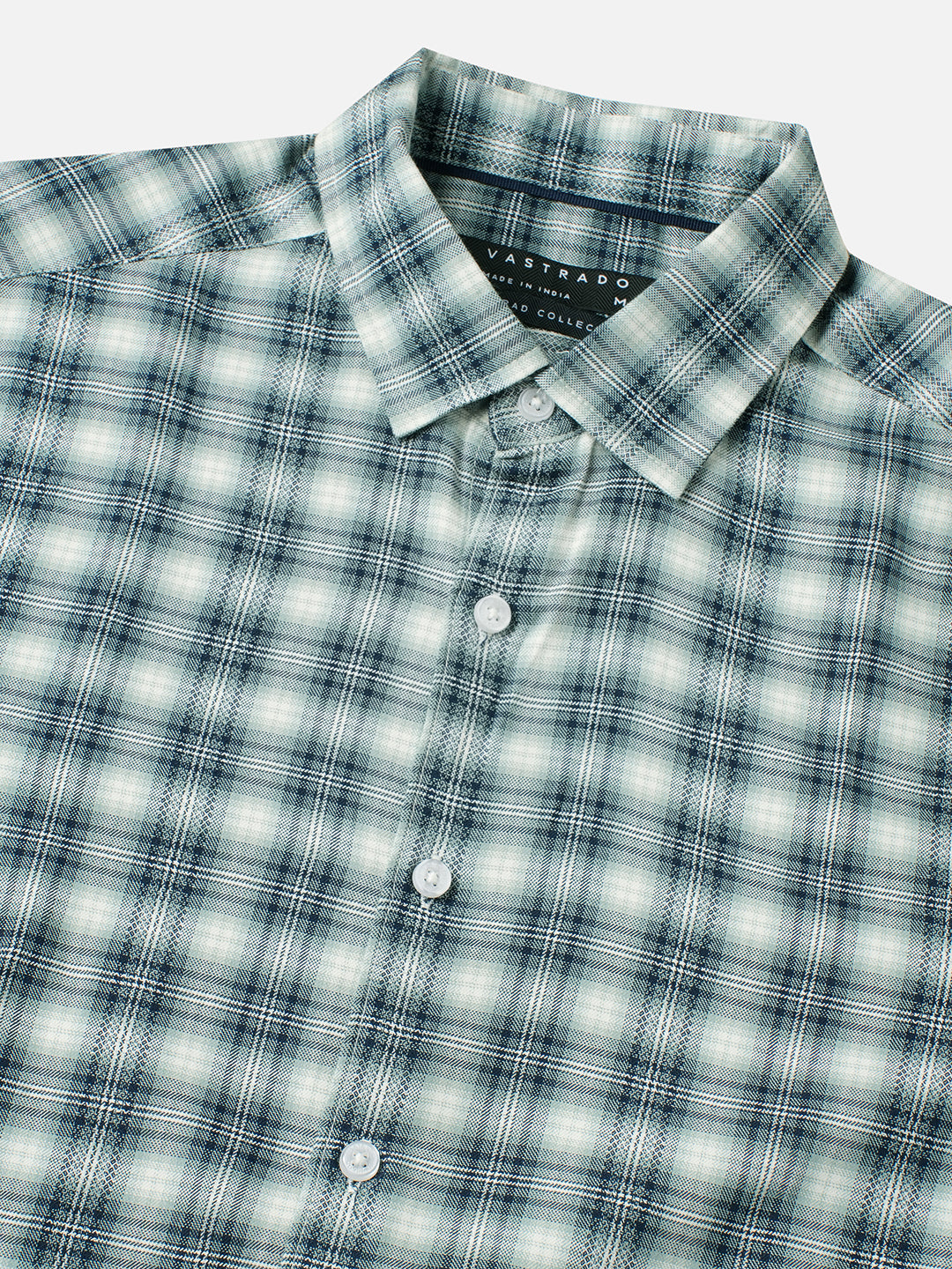 Green & Navy Refined Crossweave Checked Shirt