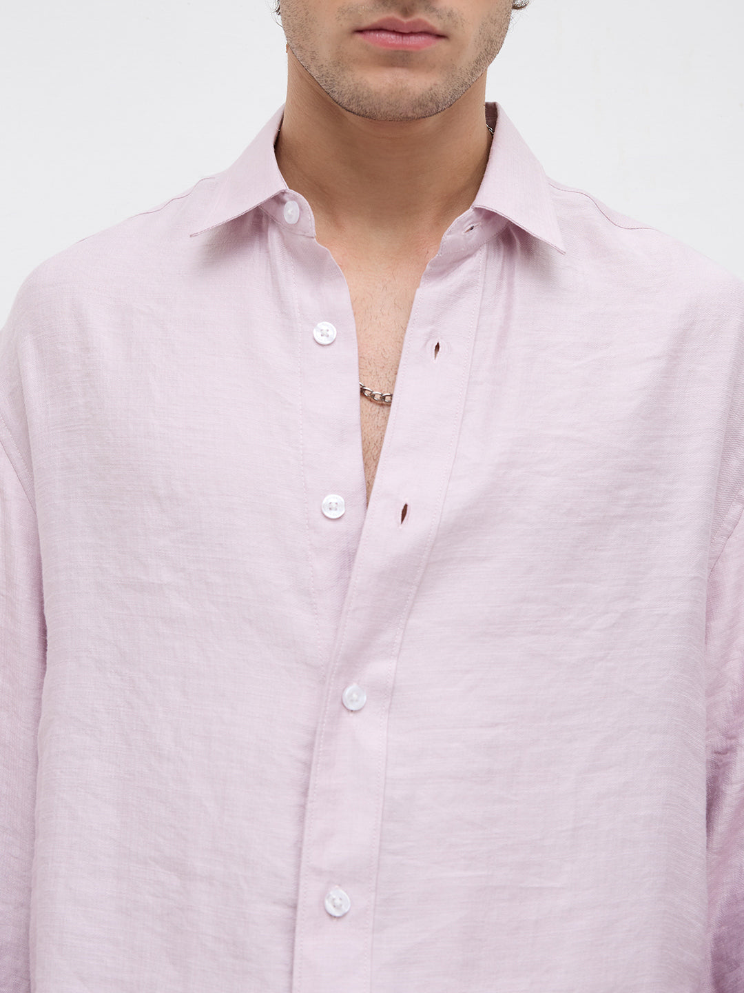 Soft Baby Pink Crinkled Boxy Fit Crop Shirt