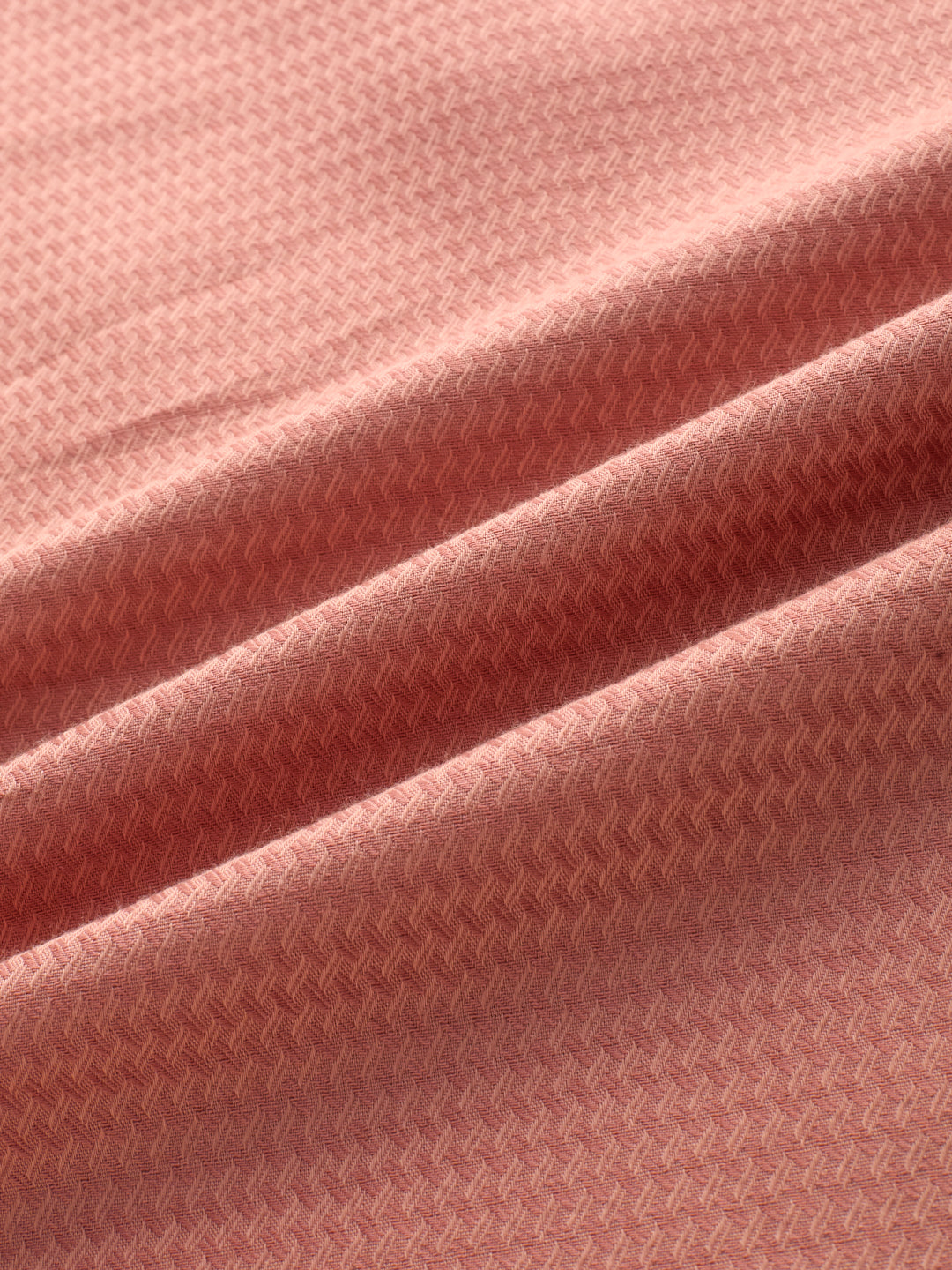 Creamy Peach Wavy Textured Kurta