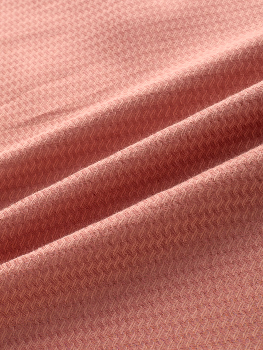 Creamy Peach Wavy Textured Kurta