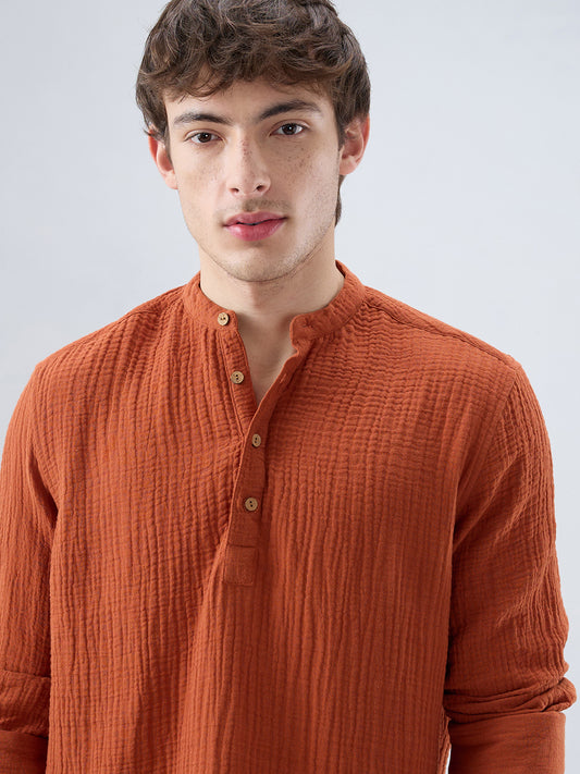 Timeless Rust Double Cloth Kurta