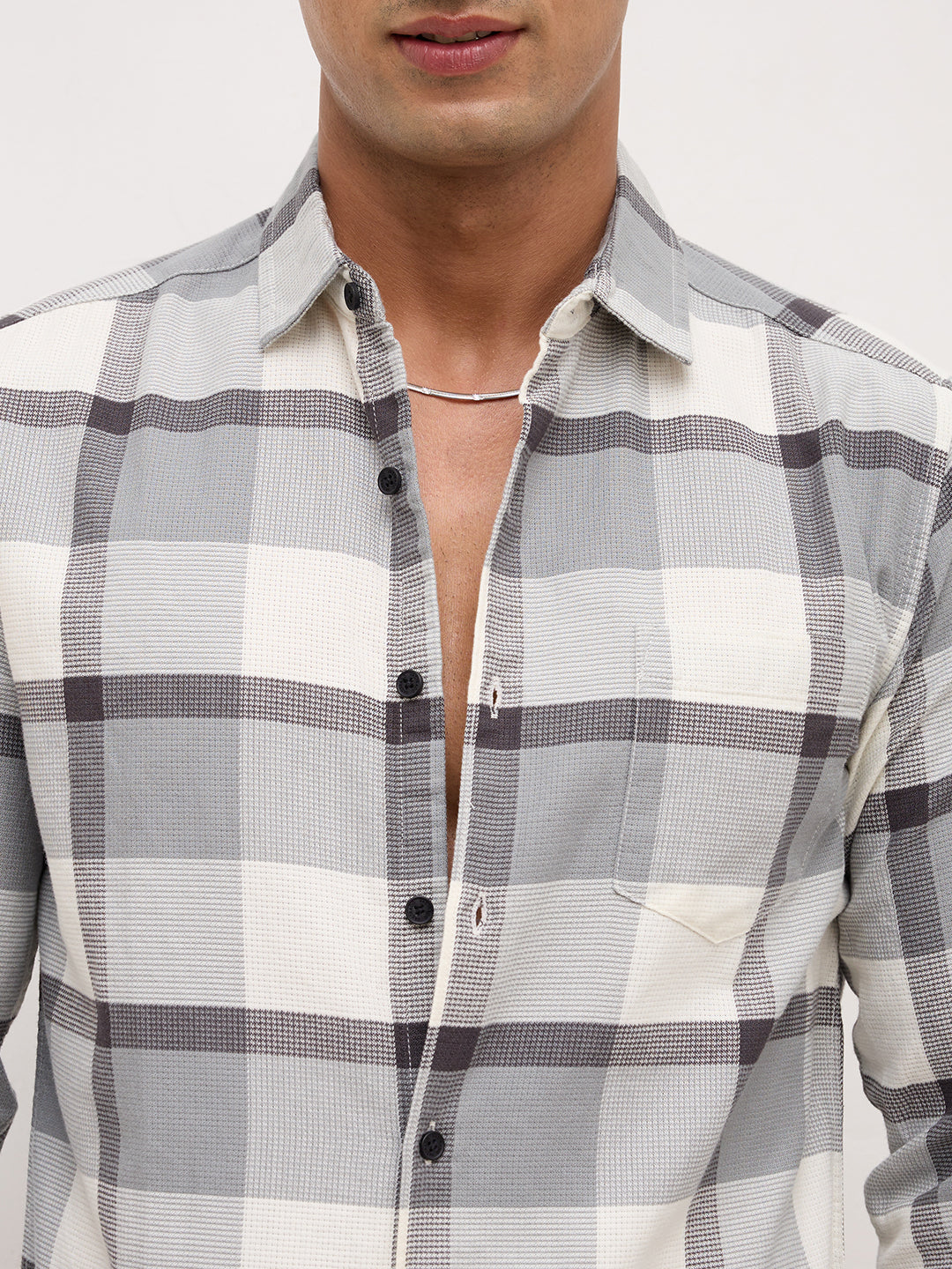 Moonmist Grey Statement Check Shirt