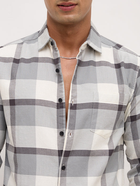 Moonmist Grey Statement Check Shirt