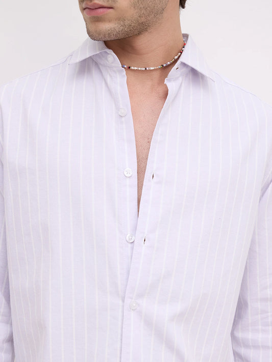 Luxe Lavender Oxford Striped Everyday Shirt