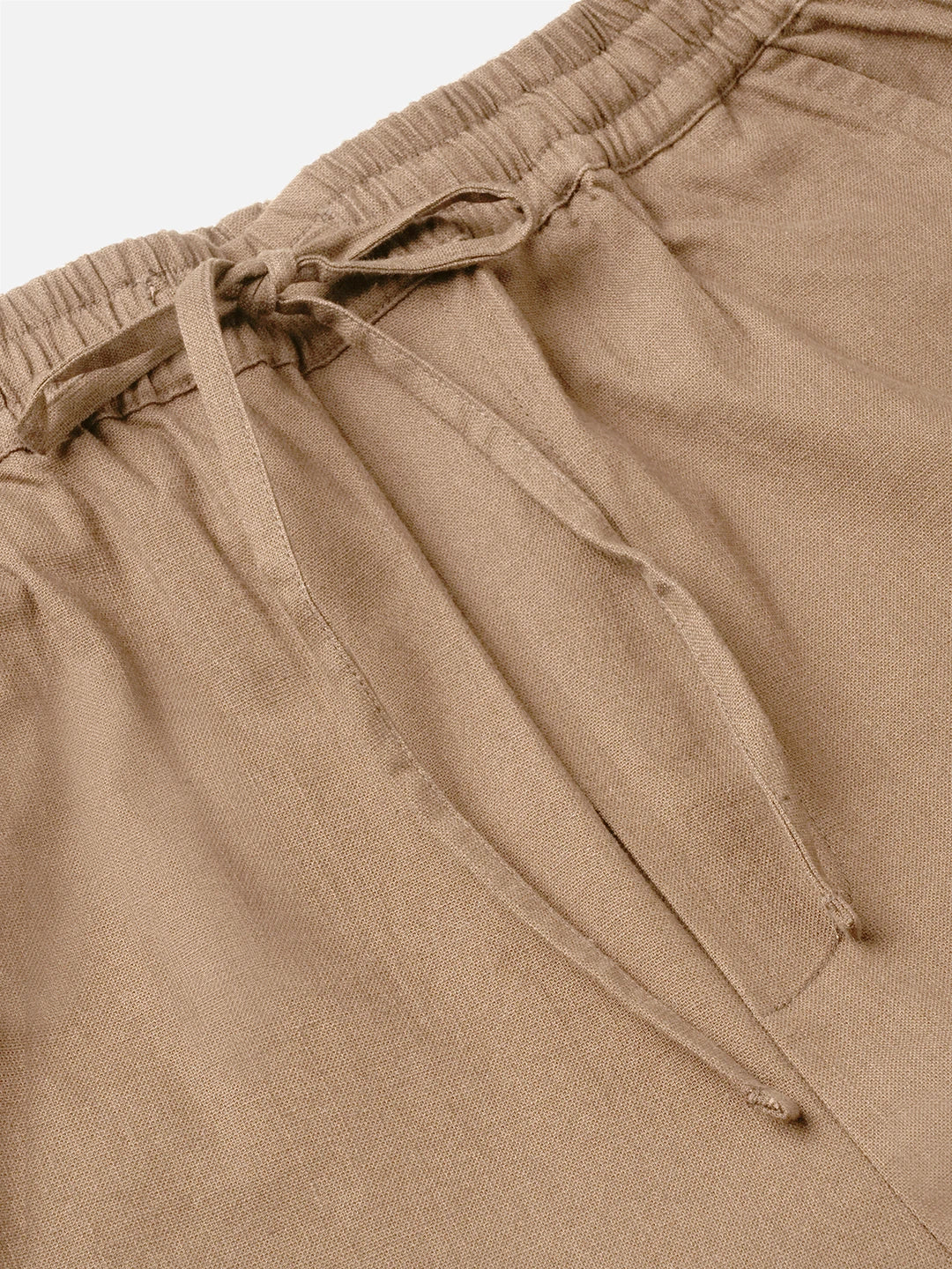 Elite Khaki Slub Weave Straight Fit Trousers