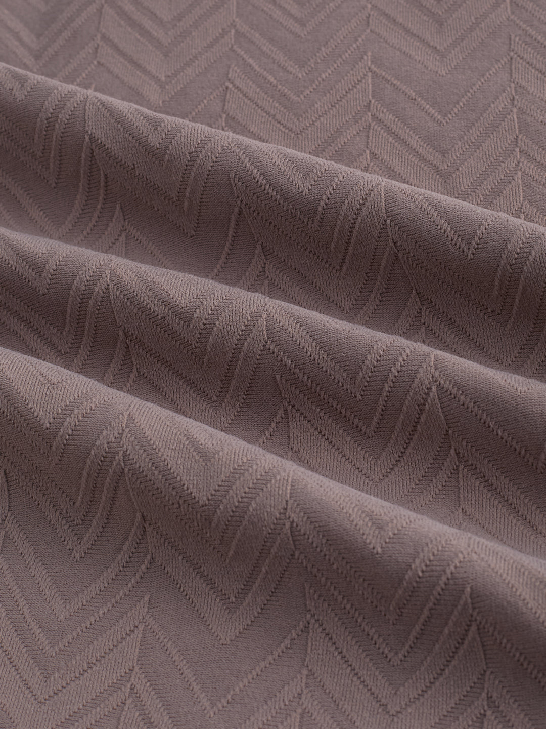Liver Brown Chevron Contrast Polo Neck T-shirt