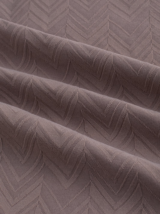 Liver Brown Chevron Contrast Polo Neck T-shirt