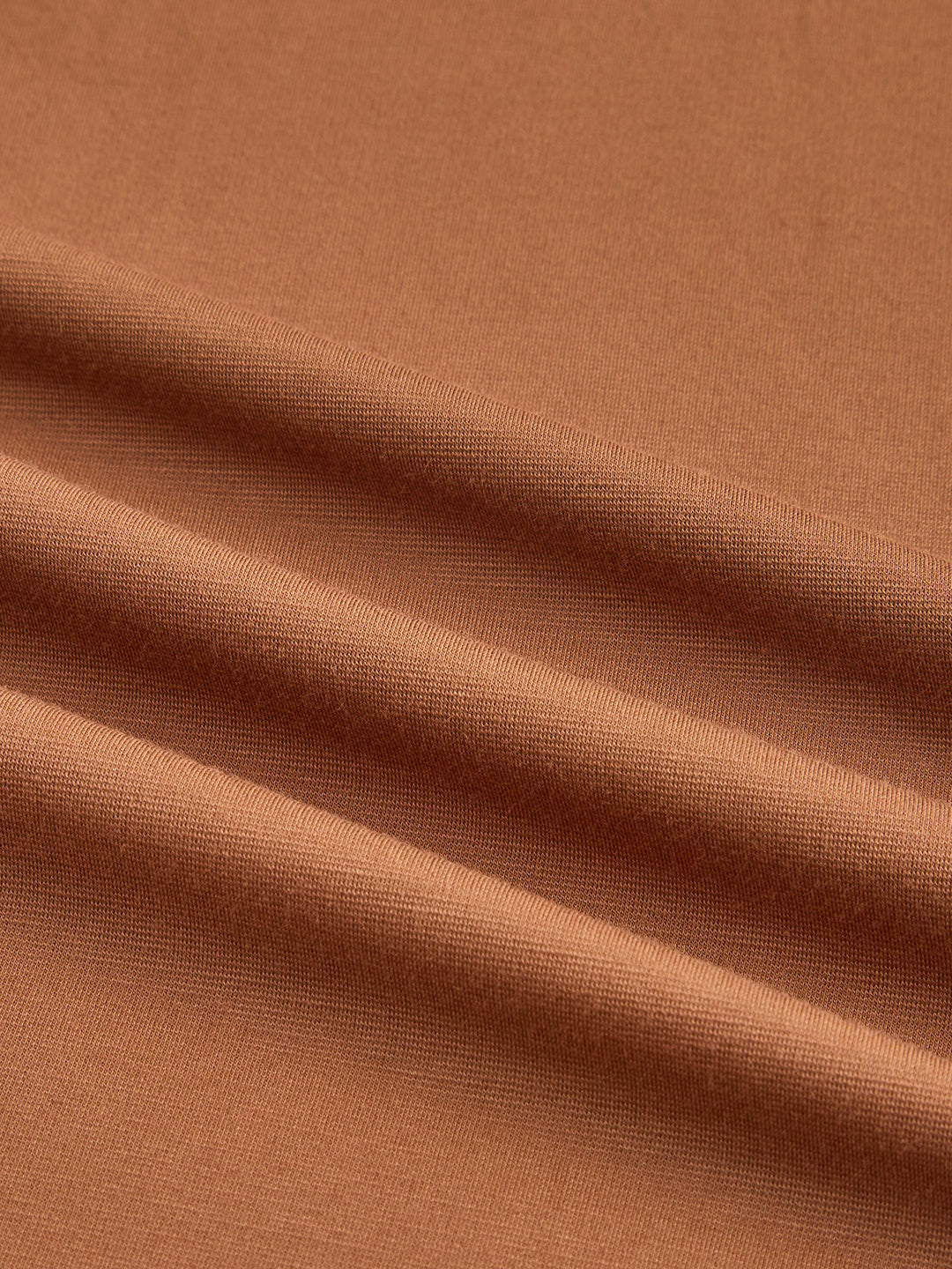 Solid Caramel Brown Honeycomb Polo Knit T-Shirt