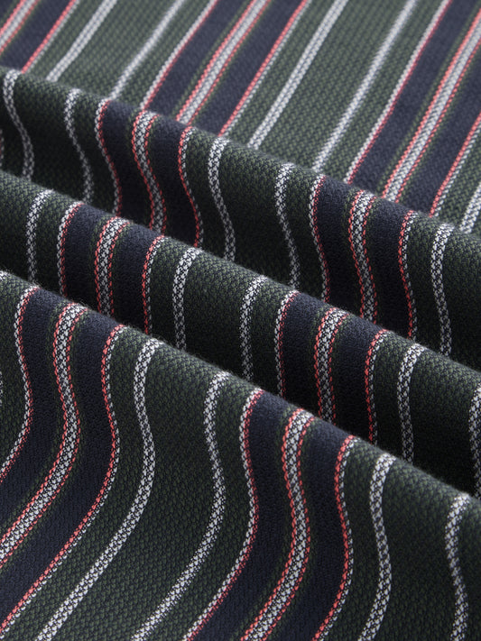 Olive & Navy Balanced Striped Shirt