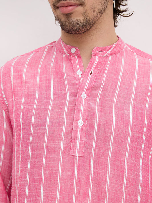 Romantic Rose Pink Striped Kurta