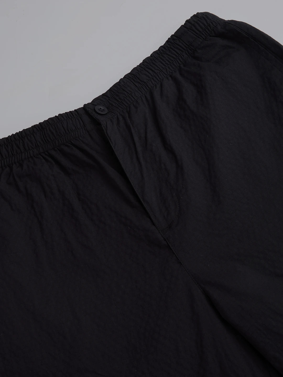 Black Fine Textured Wide Leg Trousers