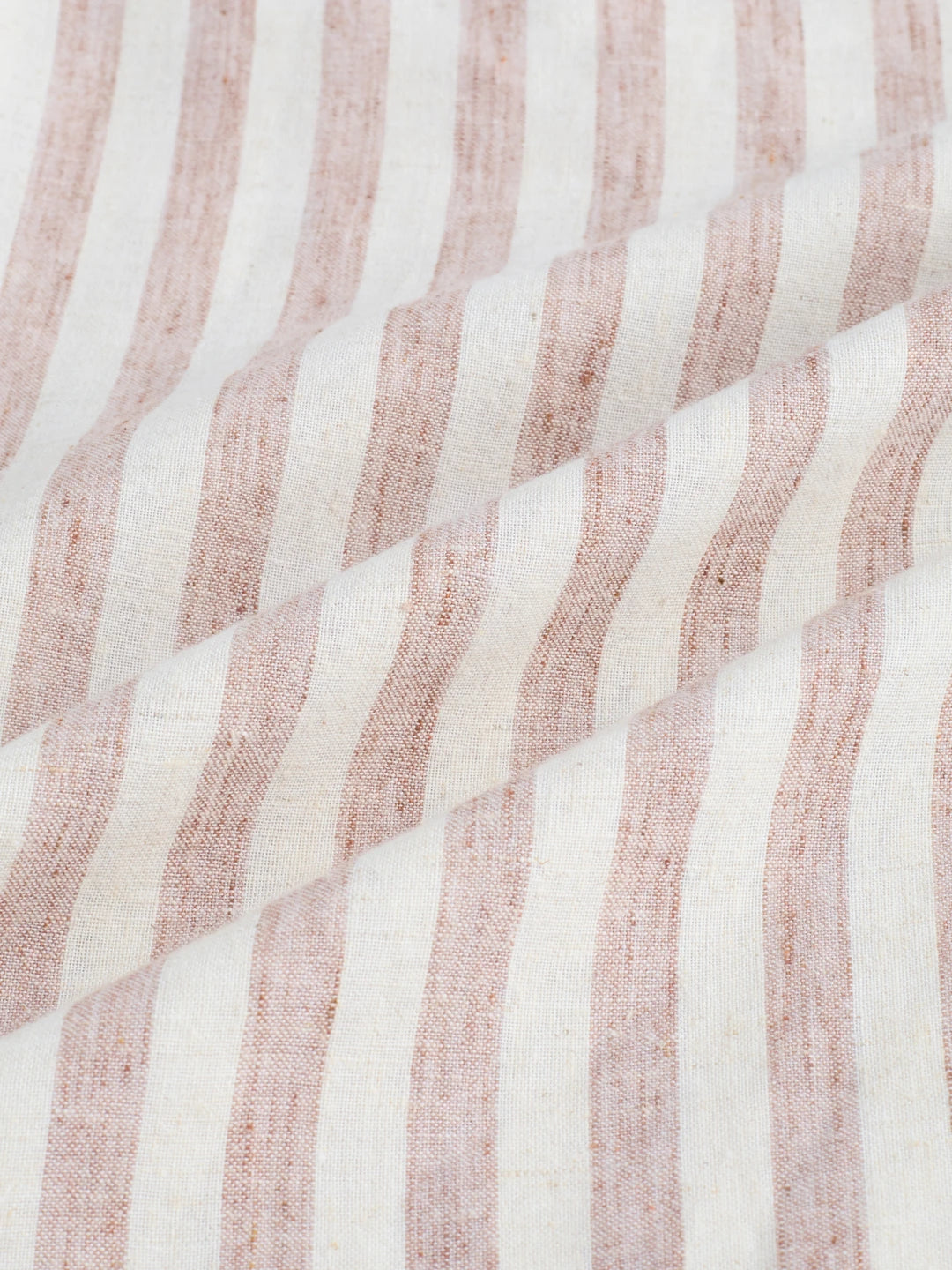 Brown & Ivory Striped Linen Blend Wide Leg Trousers