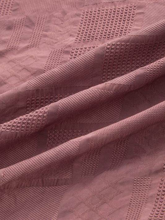 Wild Orchid Pink Block Checks Motif Embossed Shirt