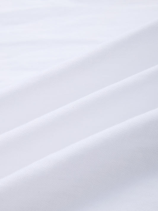 Timeless White Subtle Textured Button-Down Collar Shirt