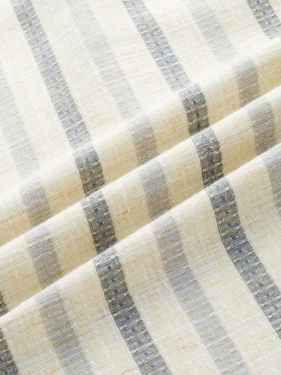 Natural Ivory Grey Loom Striped Kurta
