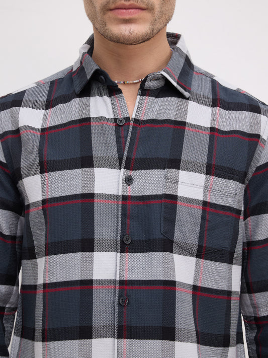 Urban Grey & Black Plaid Checks Shirt