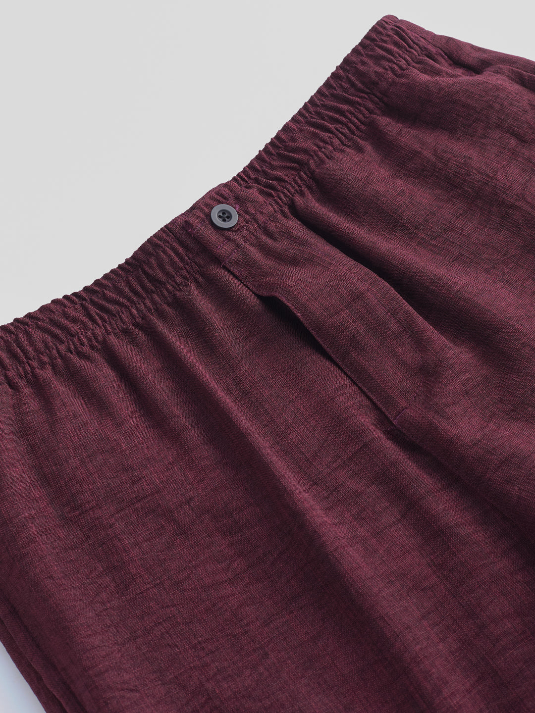 Maroon Slub Textured Wide-Leg Trousers