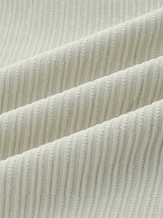 Sage Green Precision Ribbed Oversized Polo Knitted Shirt