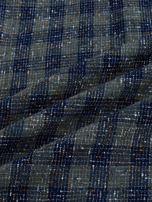 Riwaayat Glossy Olive Checked Oversized Crop Shirt