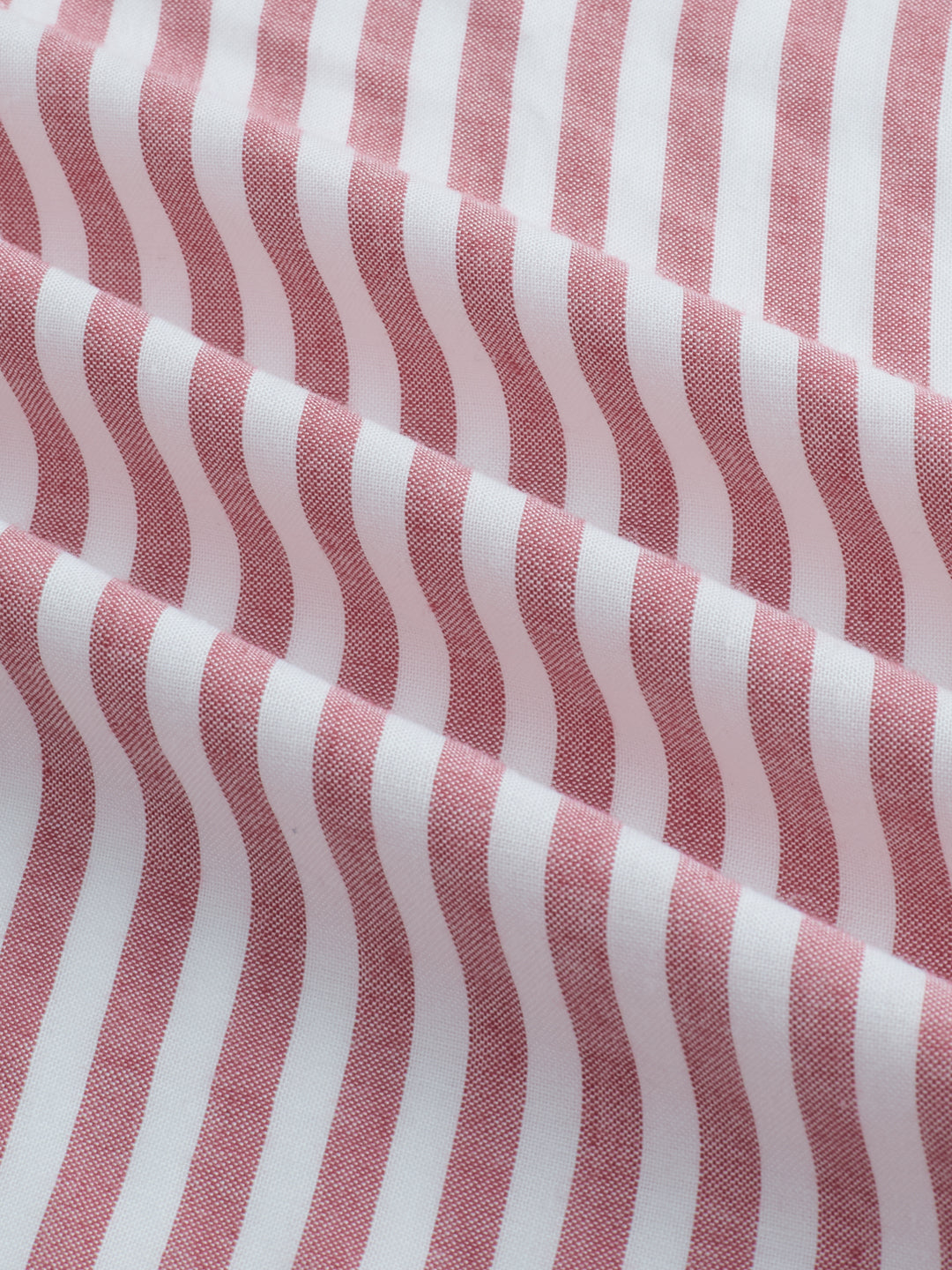 Berry Red Soft Candy Striped Vacation Shirt