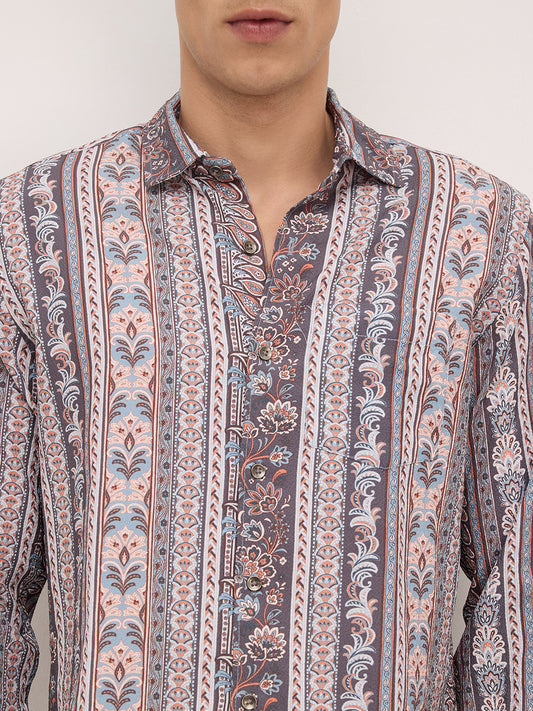 Multicolor Paisley Creased Shirt
