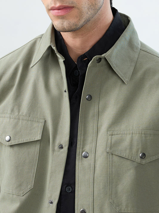 Timeless Olive Double Pocket Overshirt