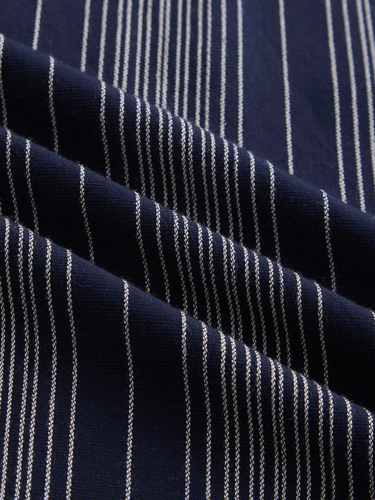Navy Coastal Night Cuffless Oversized Shirt