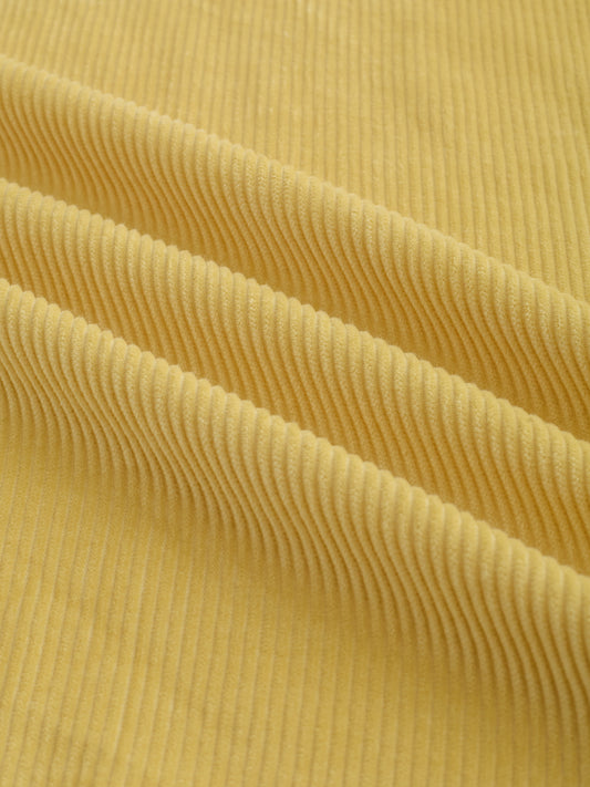 Sunmelt Mustard Corduroy Oversized Double Pocket Crop Shacket