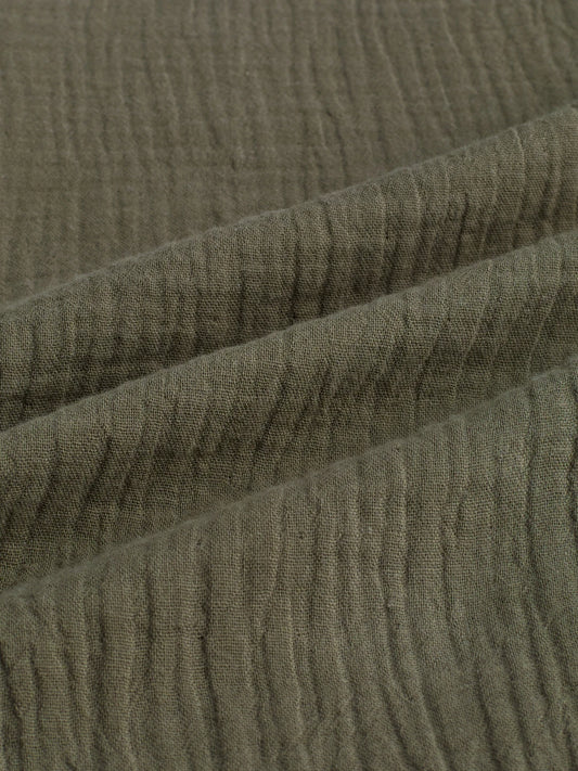 Olive Double Cloth Straight Fit Trousers