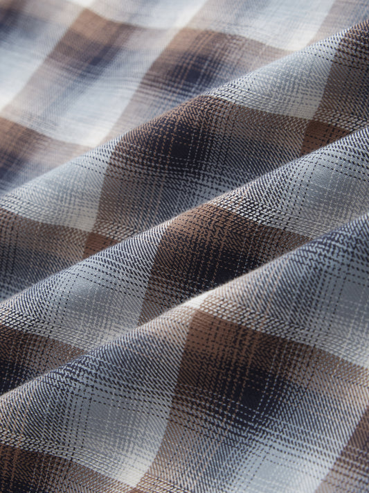 Grey & Brown Ombre Checks Classic Shirt