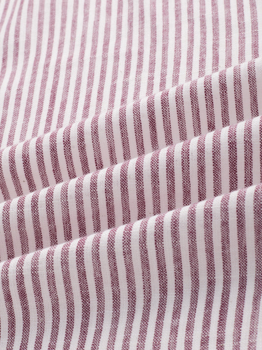 Rust Fine Candy Striped Boxy Fit Crop Shirt