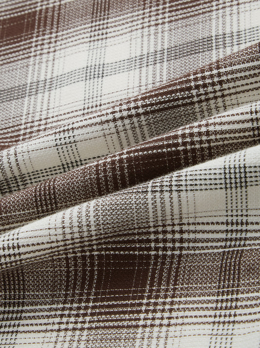 Brown & White Sable Grid Checks Shirt