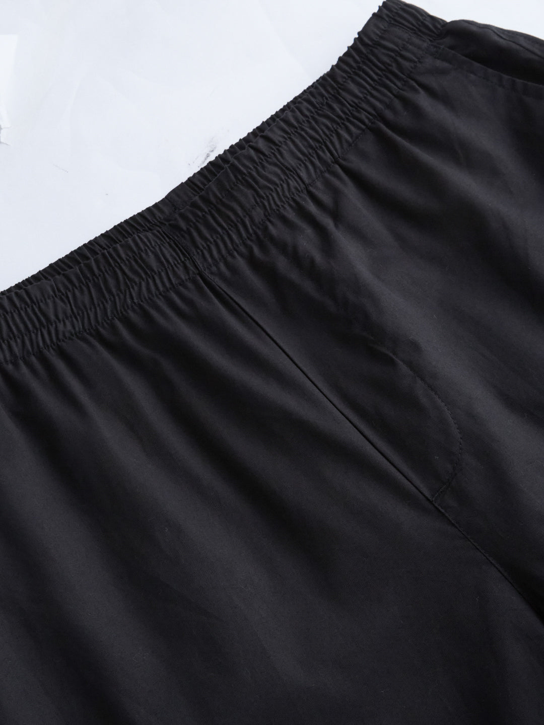 Solid Black Tapered Trousers