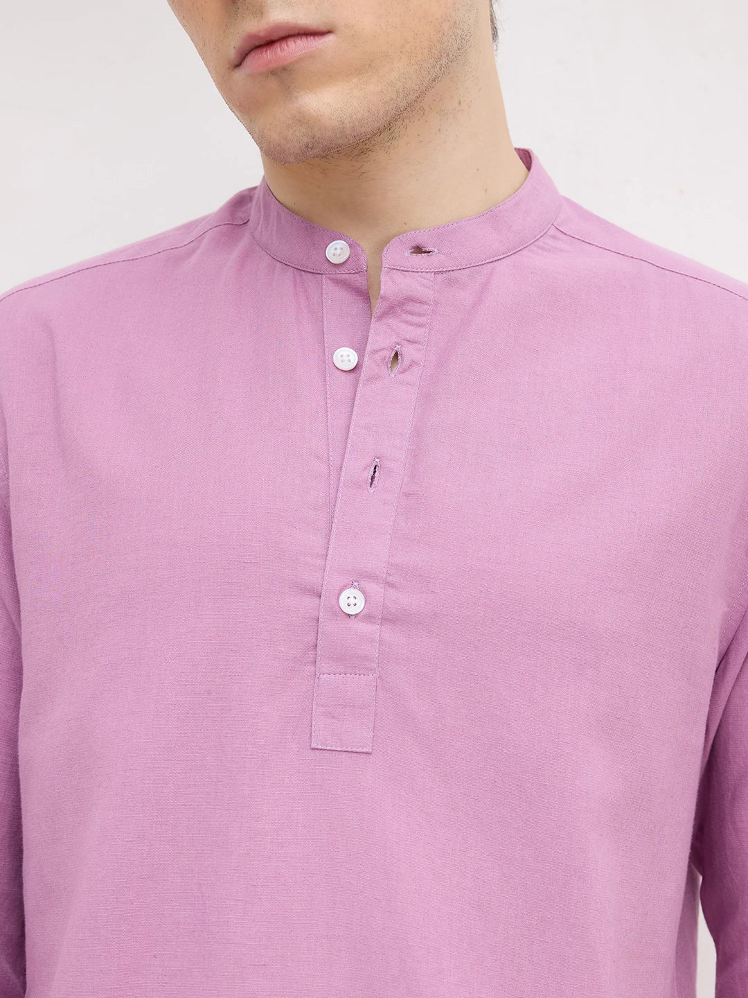 Rich Lilac Linen Blend Kurta