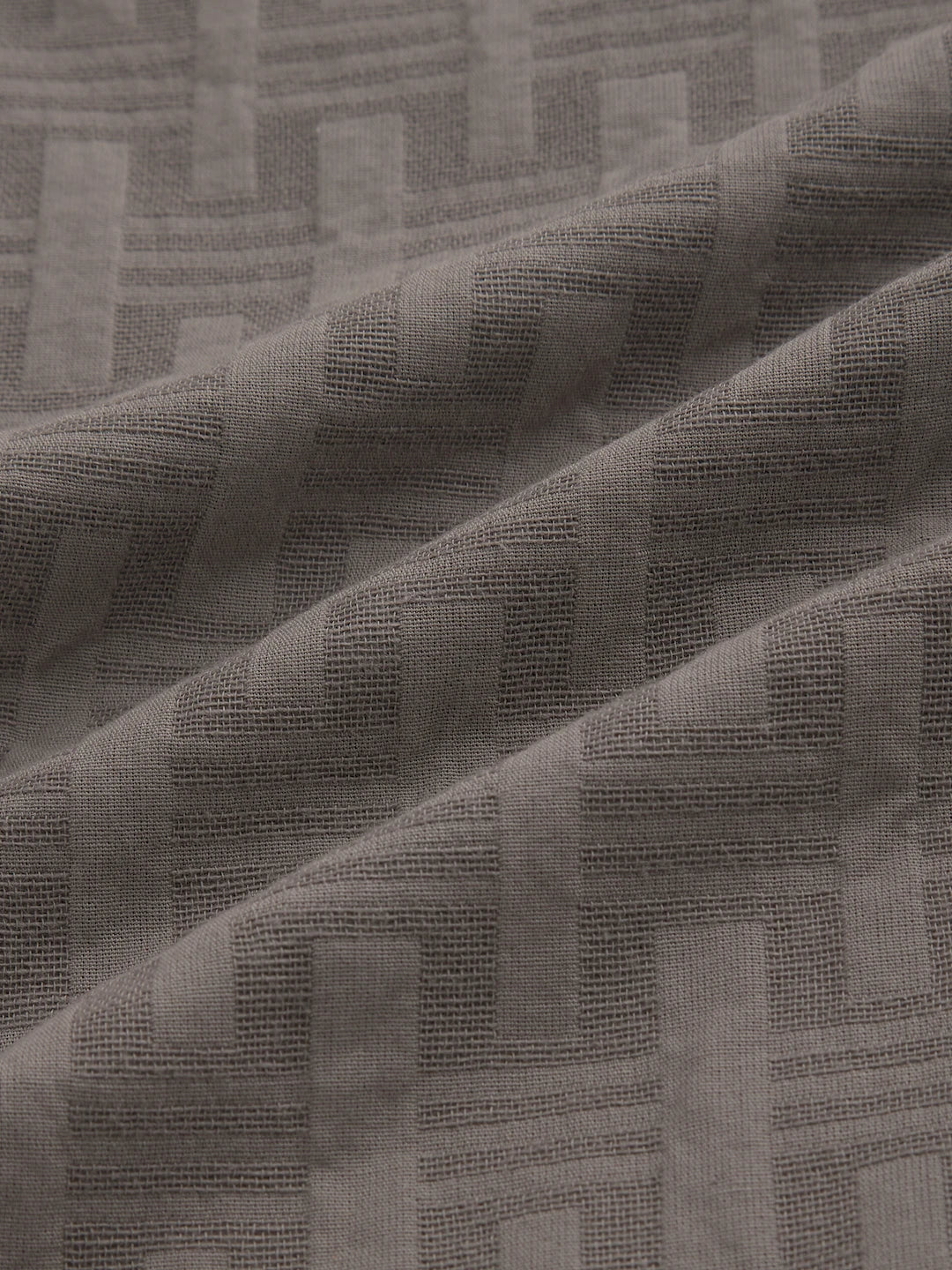 Elevated Grey  Architectural Weave Wide Leg Trousers