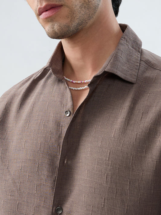 Ash Grey Minimal Textured Everyday Shirt