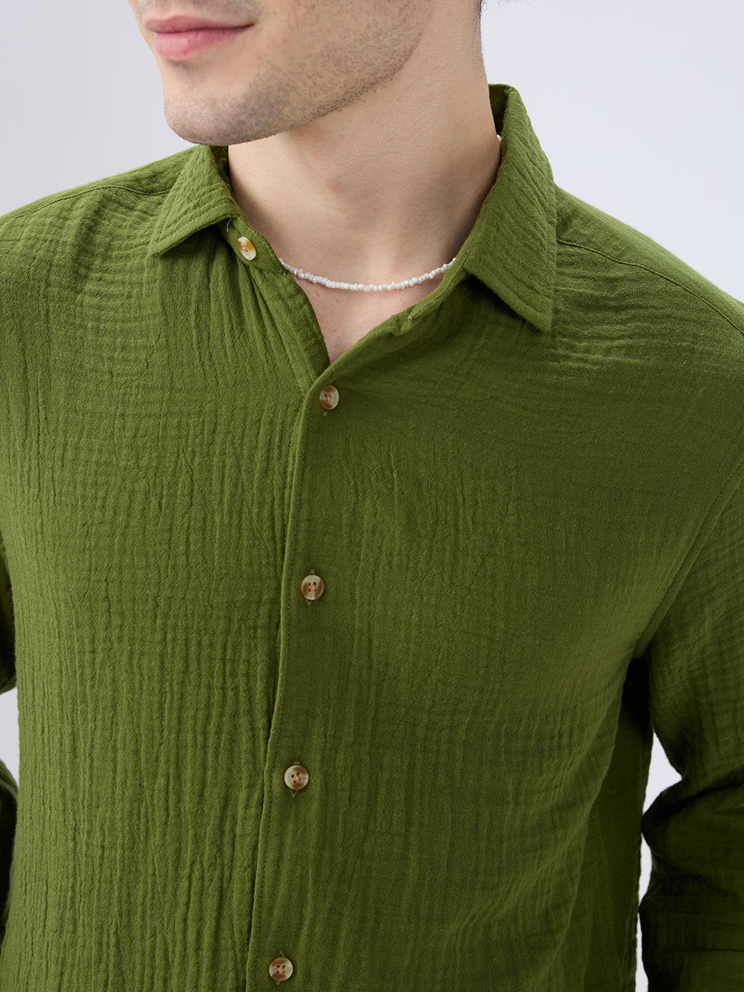 Olive Double Cloth Everyday Shirt