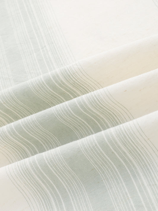 Luxe Sage Green Refined Striped Linen Blend Shirt