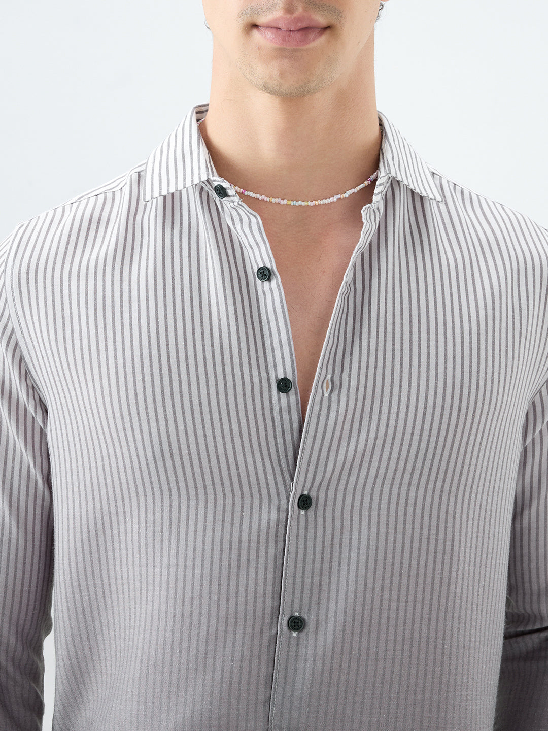 Ash Grey Pinstripe Ombre Shirt