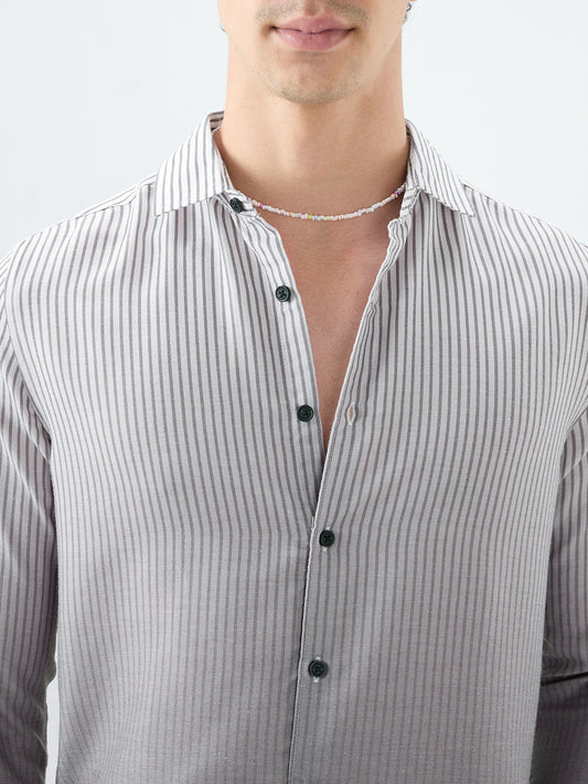 Ash Grey Pinstripe Ombre Shirt