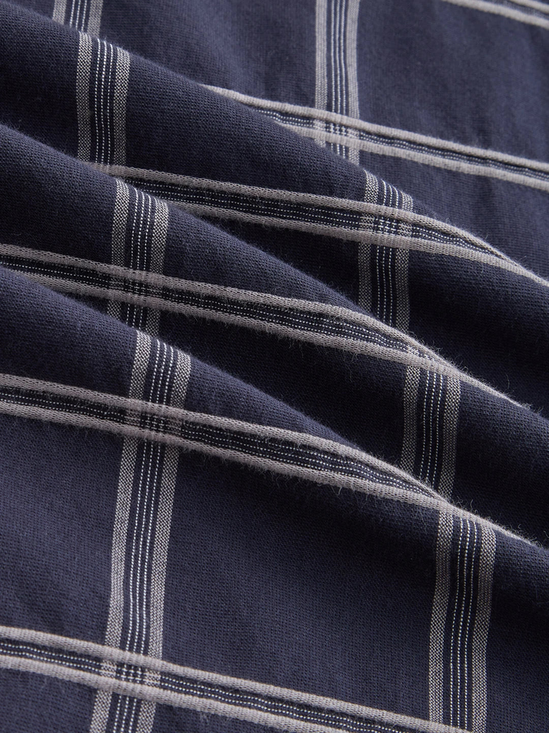 Navy Dimensional Contrast Windowpane Checks Shirt