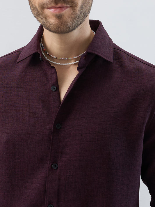 Rustic Charm Burnt Maroon Shirt