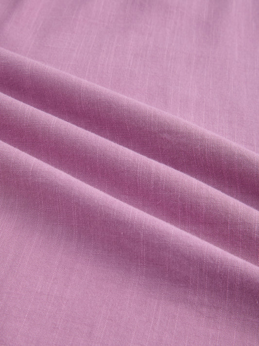 Dusty Rose Pink Slub Textured Center Seam Oversized Polo Shirt