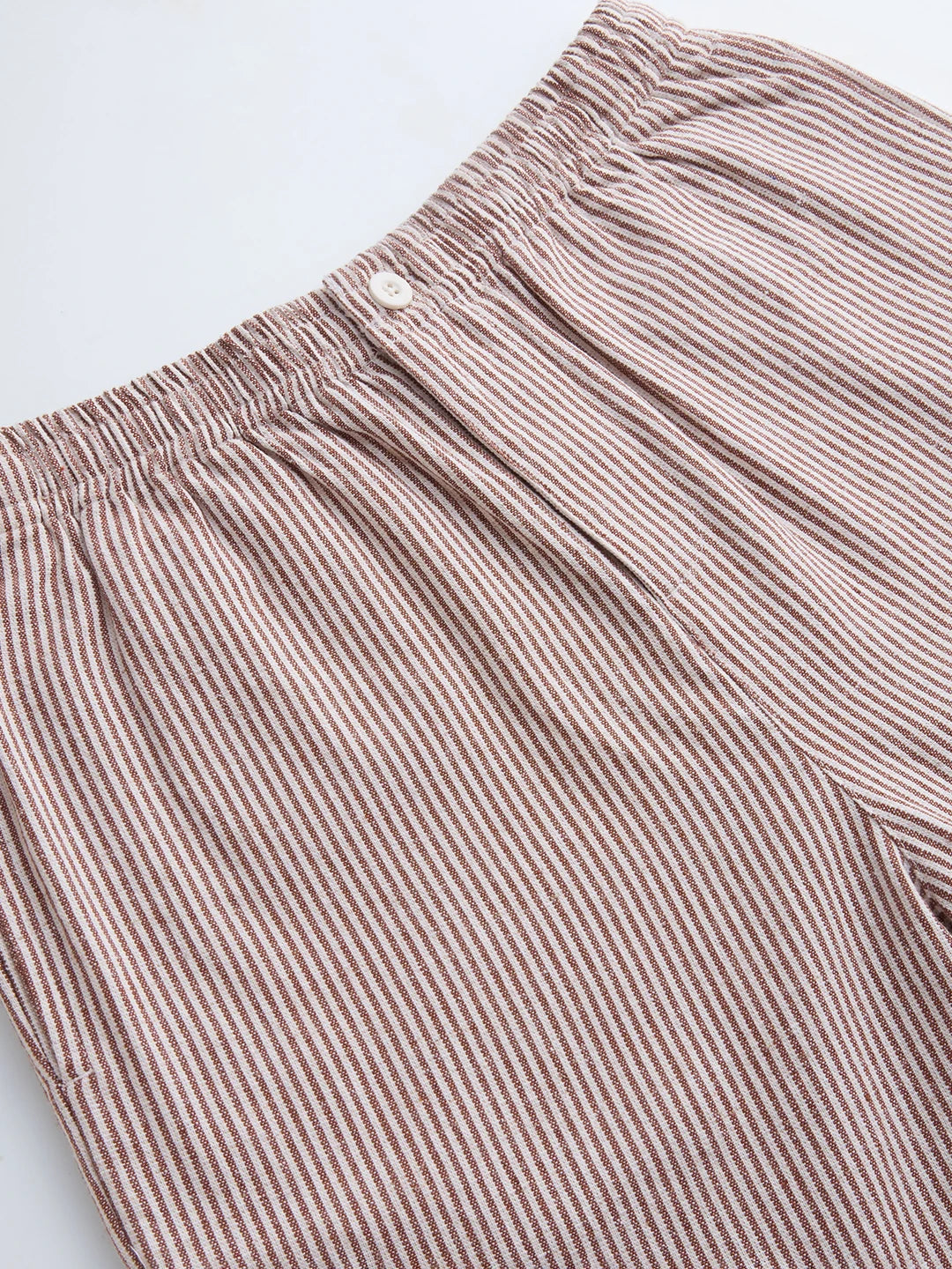Brown & Ivory Striped Wide Leg Trousers