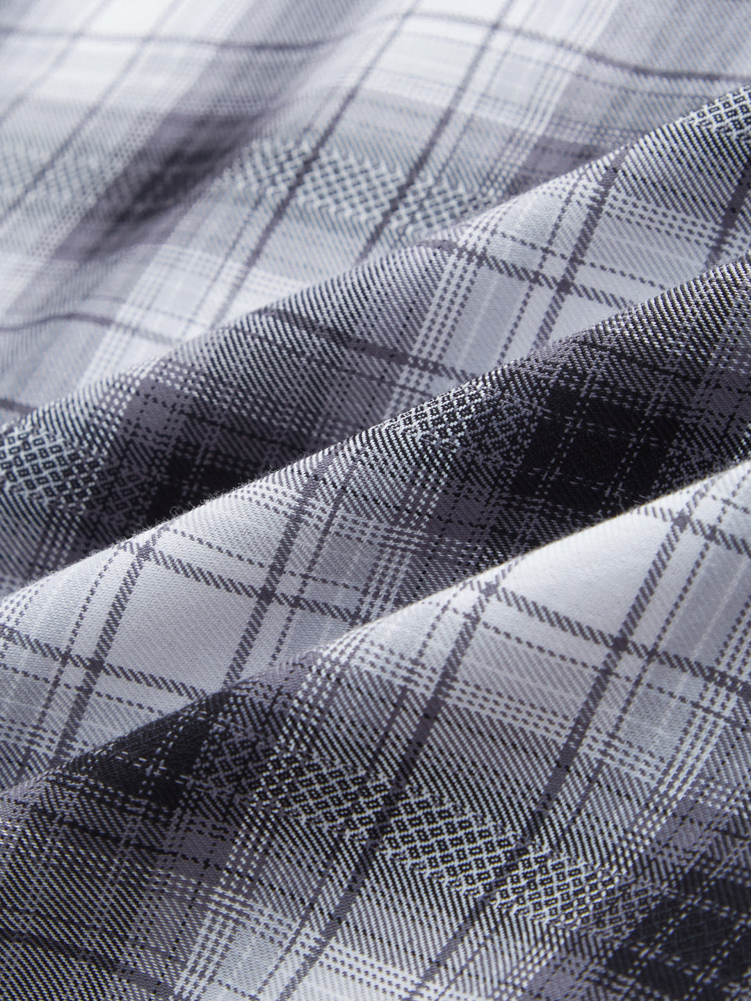 Black & White Tartanique Checked Boxy Fit Crop Shirt