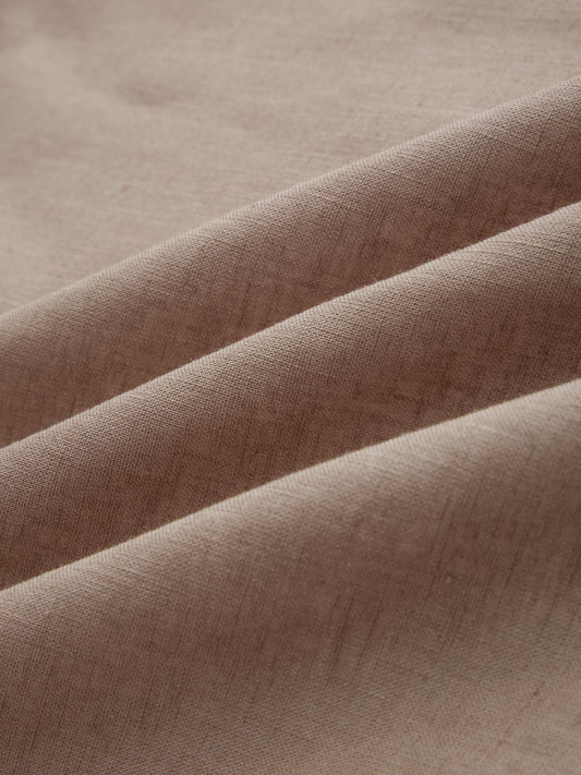 Elegant Pastel Brown Linen Blend Shirt