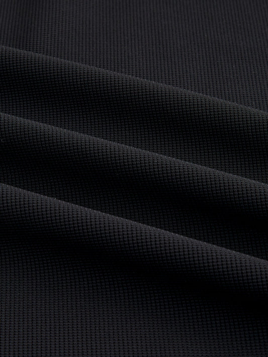 Timeless Black Oversized Polo Tencel Knit Shirt